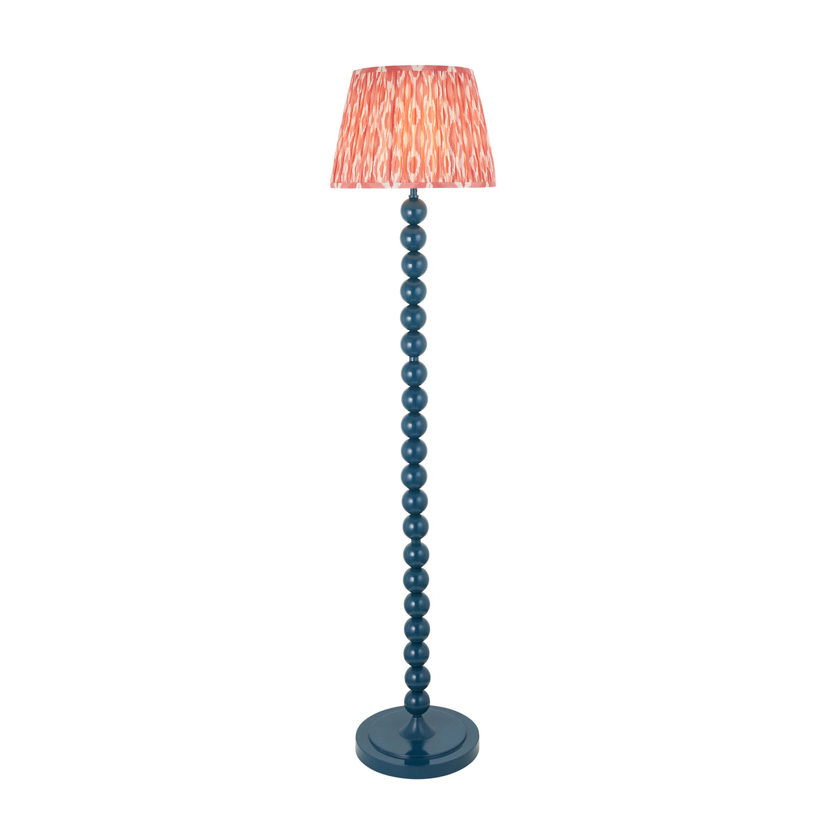 Gloss Blue Higgledy & Ikat 35cm Coral pink shade - Comet Lighting