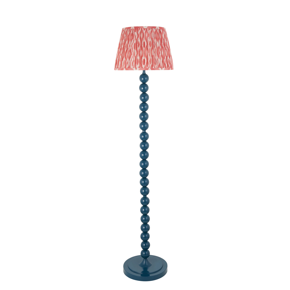 Gloss Blue Higgledy & Ikat 35cm Coral pink shade - Comet Lighting