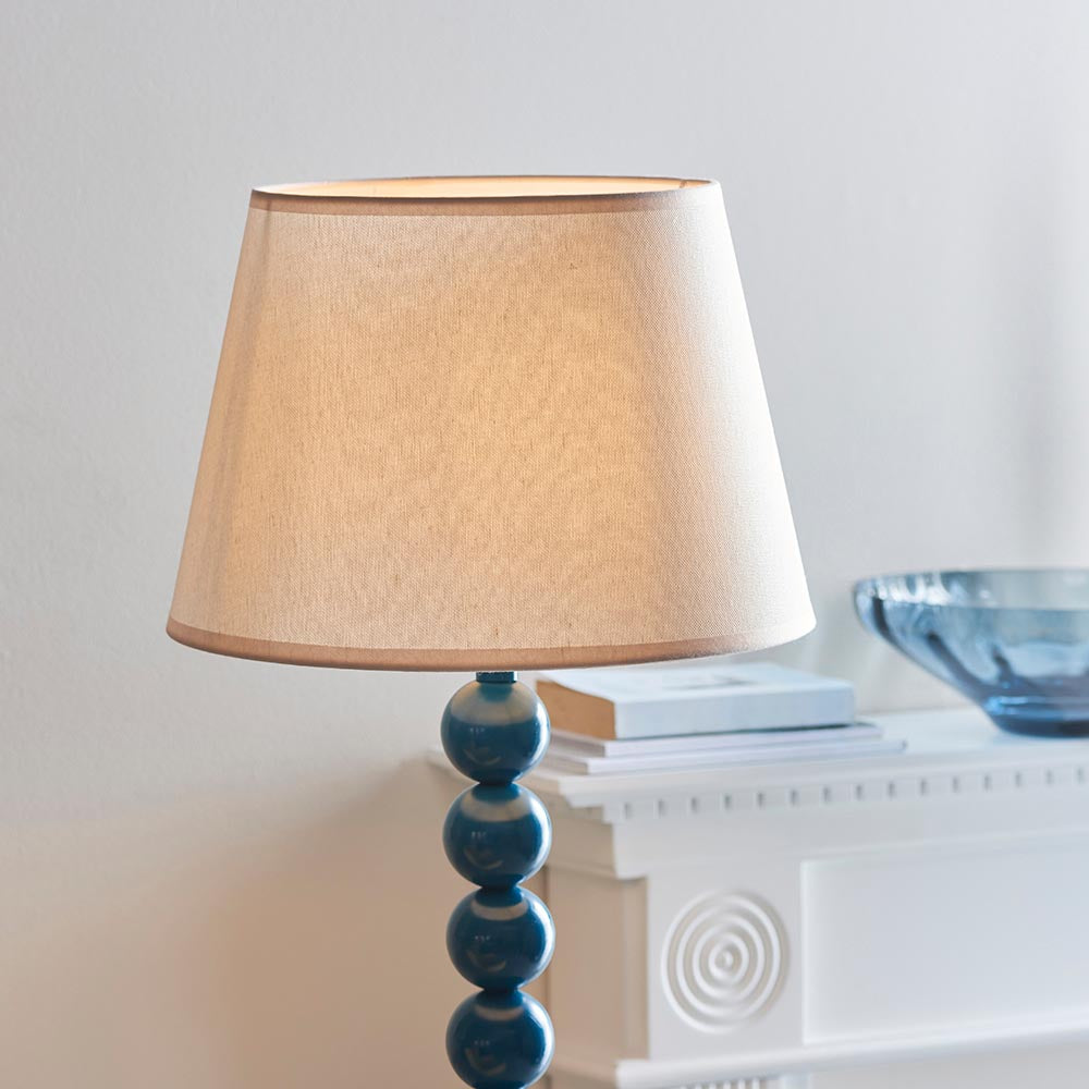 Gloss Blue Higgledy & Ivy 35cm Vintage white shade - Comet Lighting