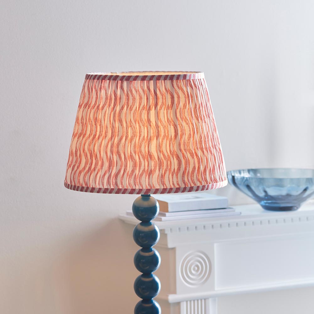 Gloss Blue Higgledy & Ripple 35cm Coral pink shade - Comet Lighting