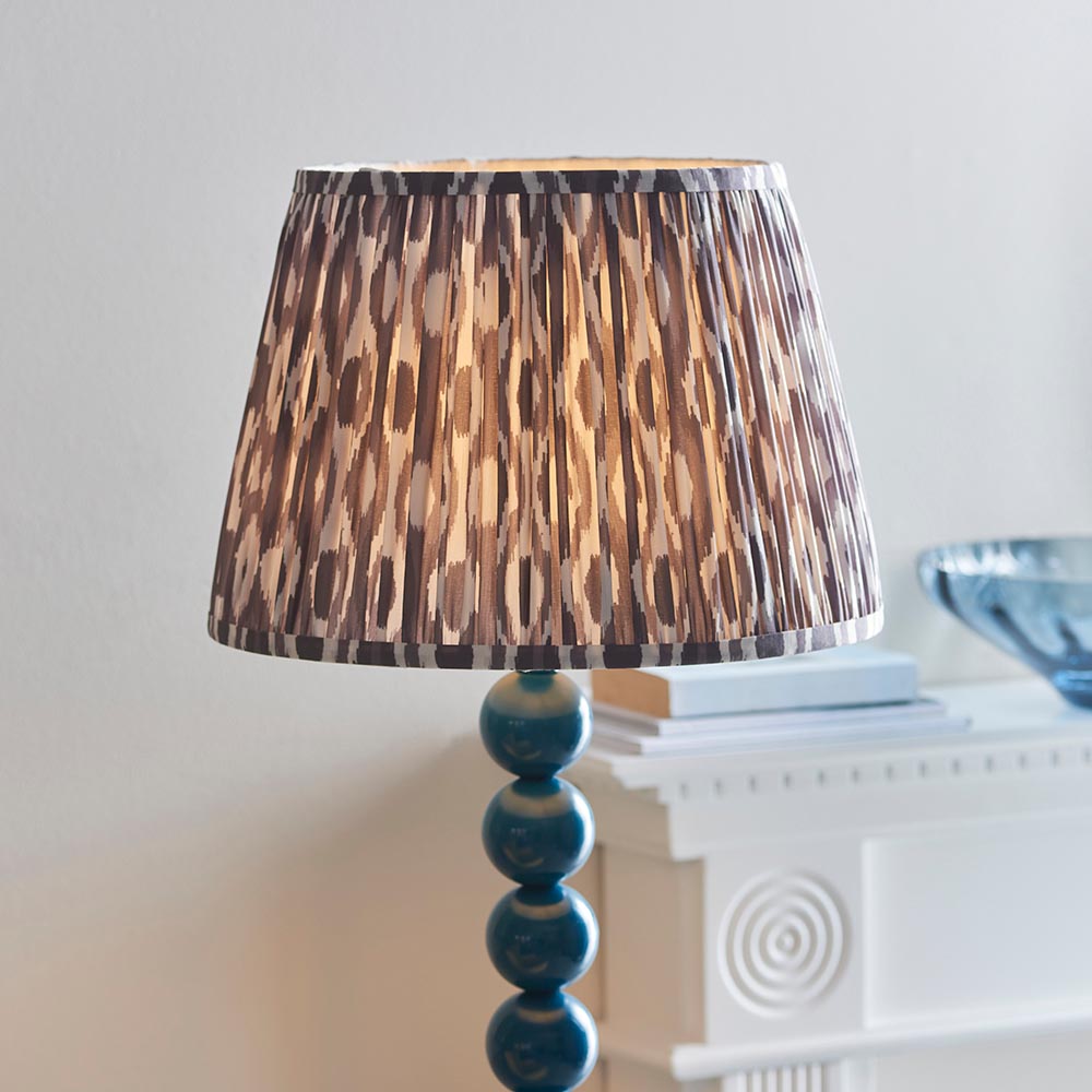 Gloss Blue Higgledy & Ikat 35cm Pearl grey shade - Comet Lighting