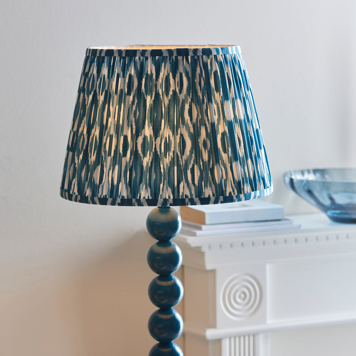 Gloss Blue Higgledy & Ikat 35cm Marlin blue shade - Comet Lighting