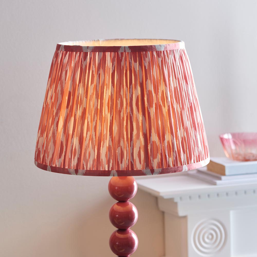 Gloss Pink Higgledy & Ikat 35cm Coral pink shade - Comet Lighting