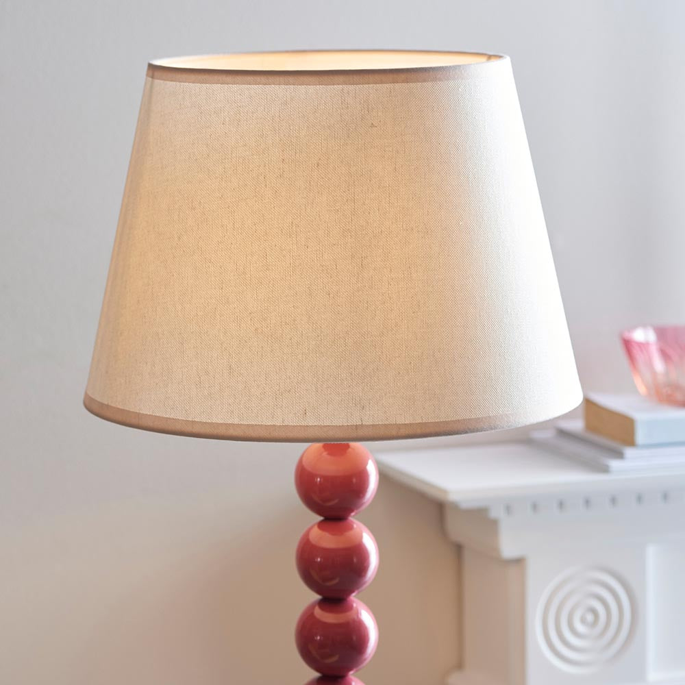 Gloss Pink Higgledy & Ivy 35cm Vintage white shade - Comet Lighting