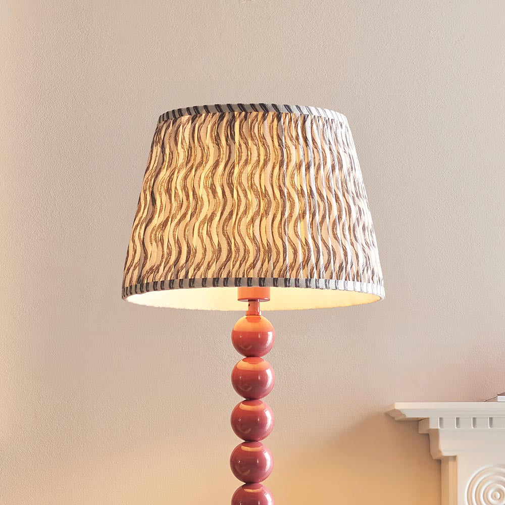 Gloss Pink Higgledy & Ripple 35cm Pearl grey shade - Comet Lighting