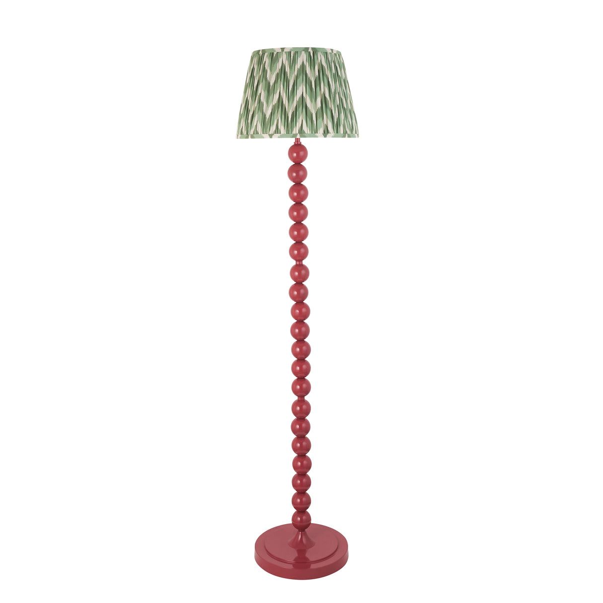 Gloss Pink Higgledy & Zigzag 35cm Cotswold green shade - Comet Lighting