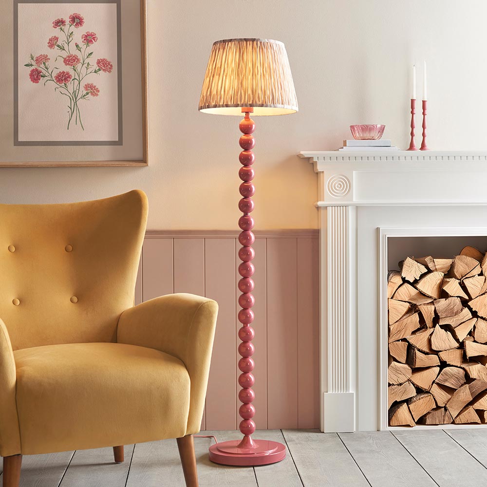 Gloss Pink Higgledy & Ikat 35cm Neutral shade - Comet Lighting