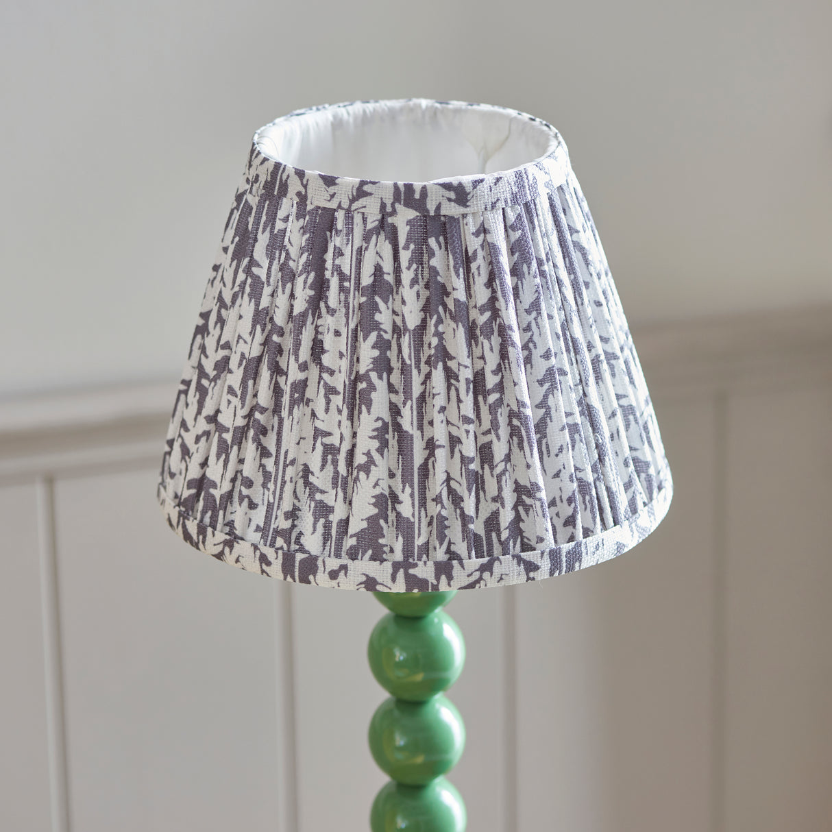 Gloss Green Higgledy & Leaf 20cm Pearl grey shade - Comet Lighting