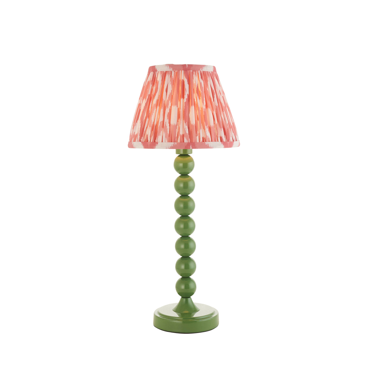Gloss Green Higgledy & Ikat 20cm Coral pink shade - Comet Lighting
