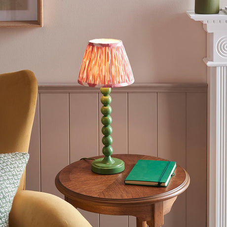 Gloss Green Higgledy & Ikat 20cm Coral pink shade - Comet Lighting