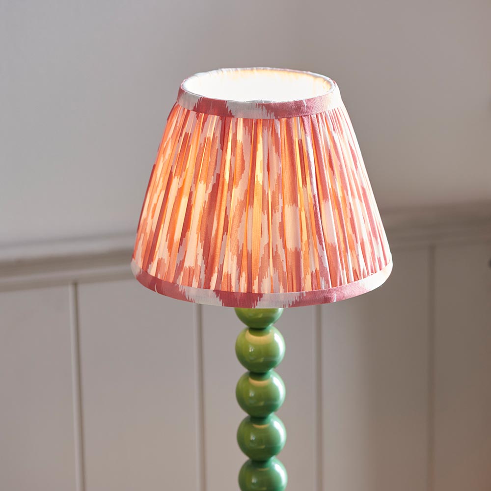 Gloss Green Higgledy & Ikat 20cm Coral pink shade - Comet Lighting