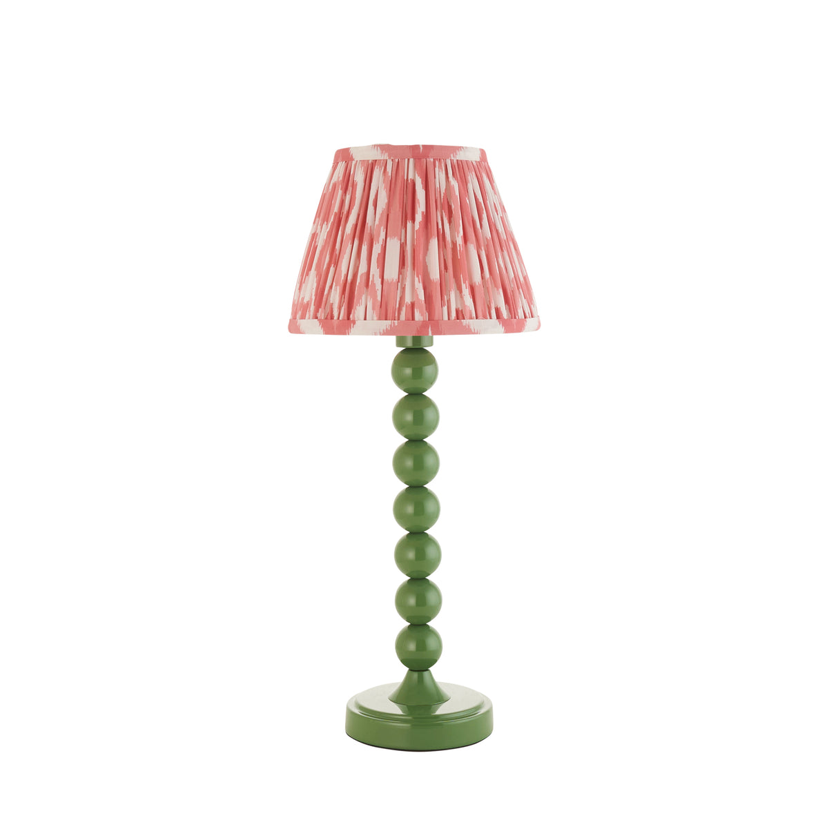 Gloss Green Higgledy & Ikat 20cm Coral pink shade - Comet Lighting