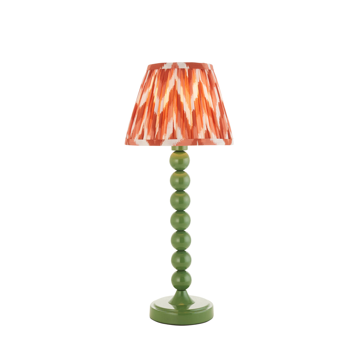 Gloss Green Higgledy & Zigzag 20cm Apricot orange shade - Comet Lighting