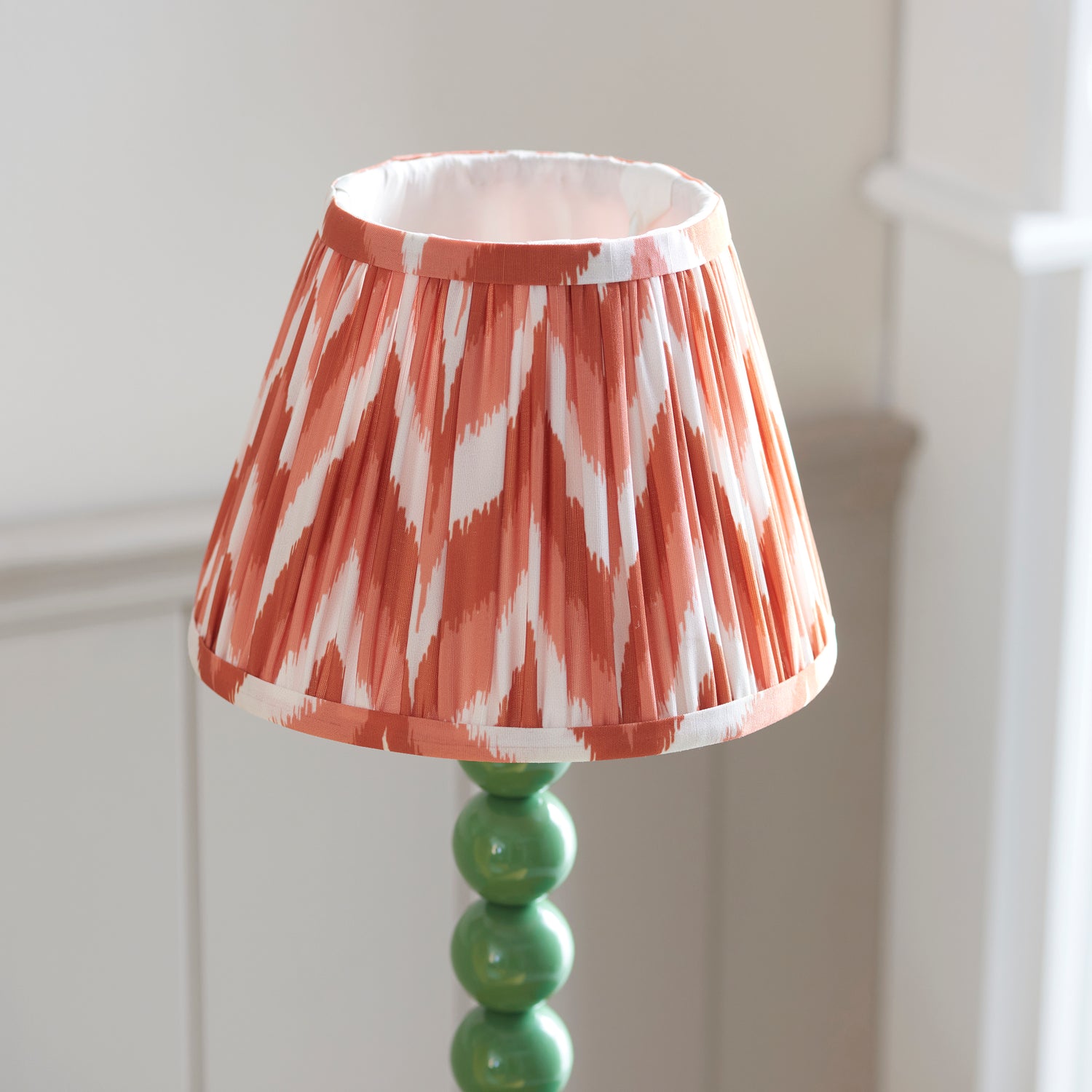 Gloss Green Higgledy & Zigzag 20cm Apricot orange shade - Comet Lighting