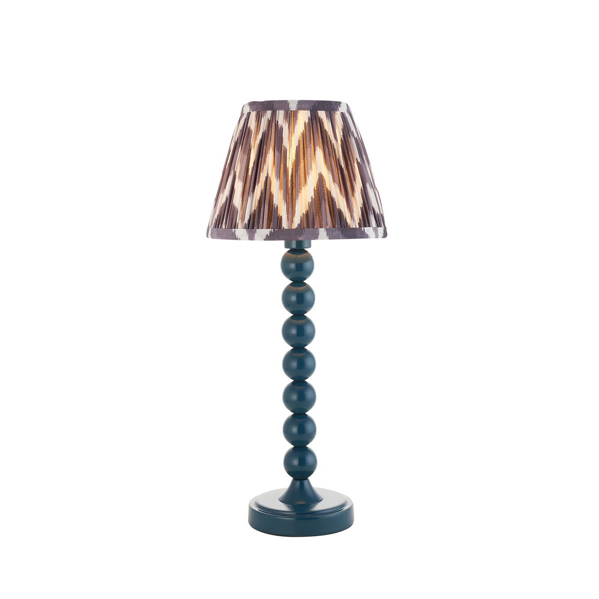 Gloss Blue Higgledy & Zigzag 20cm Pearl grey shade - Comet Lighting