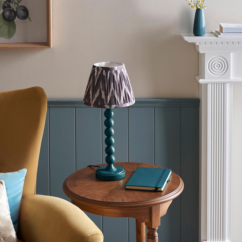 Gloss Blue Higgledy & Zigzag 20cm Pearl grey shade - Comet Lighting
