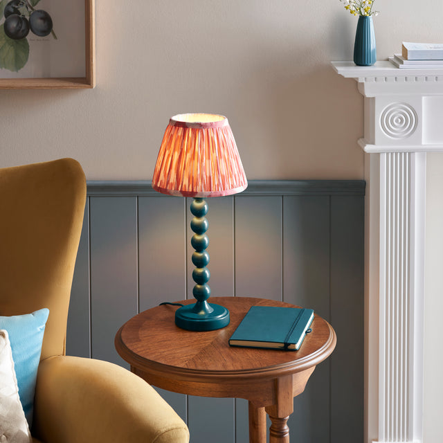 Gloss Blue Higgledy & Ikat 20cm Coral pink shade - Comet Lighting