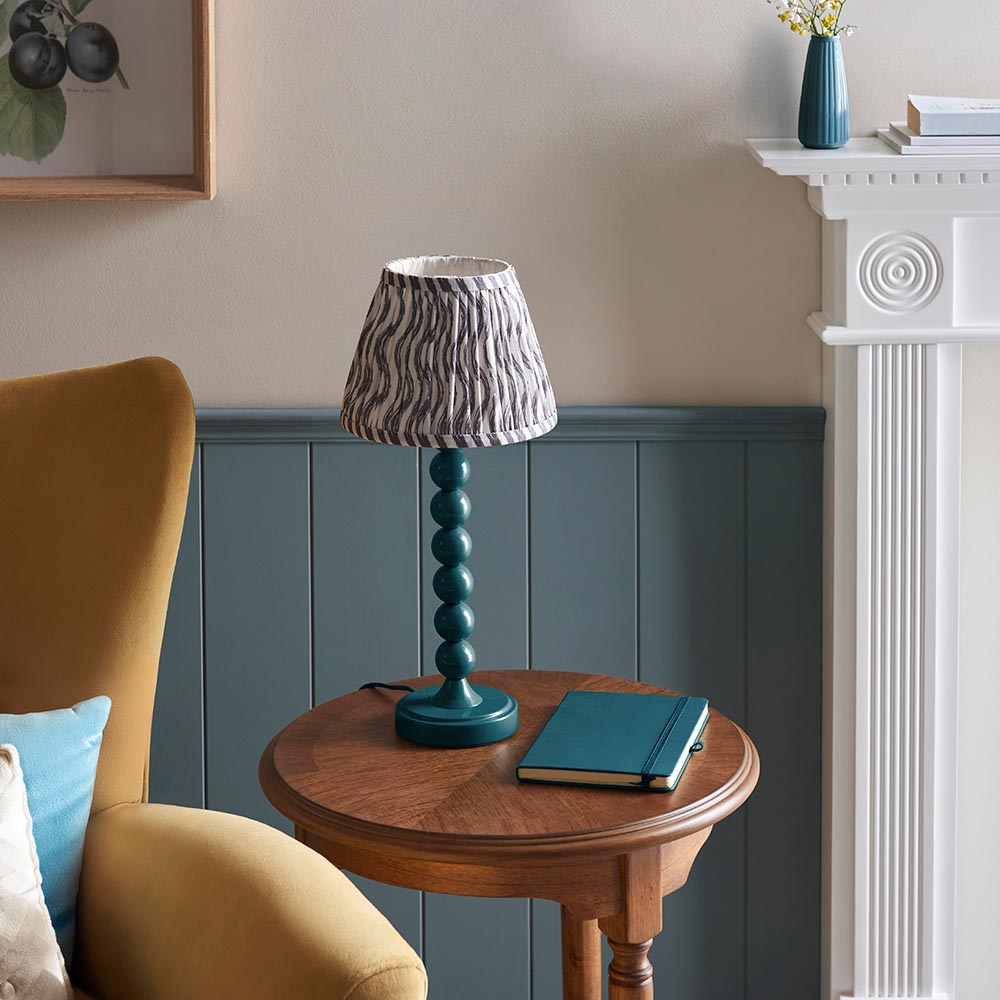 Gloss Blue Higgledy & Ripple 20cm Pearl grey shade - Comet Lighting