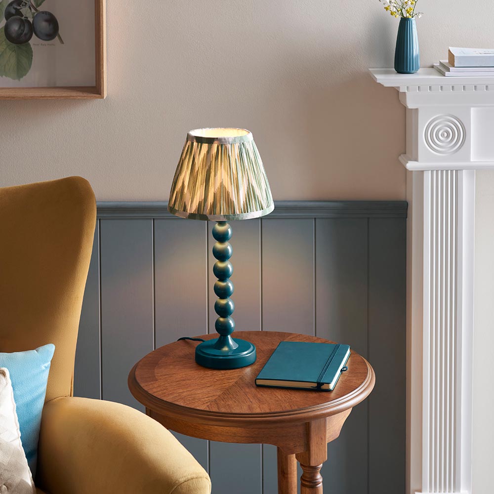 Gloss Blue Higgledy & Zigzag 20cm Cotswold green shade - Comet Lighting
