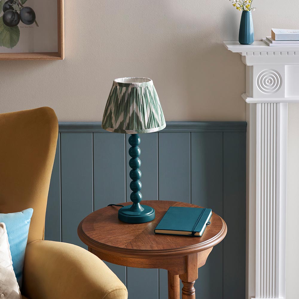 Gloss Blue Higgledy & Zigzag 20cm Cotswold green shade - Comet Lighting