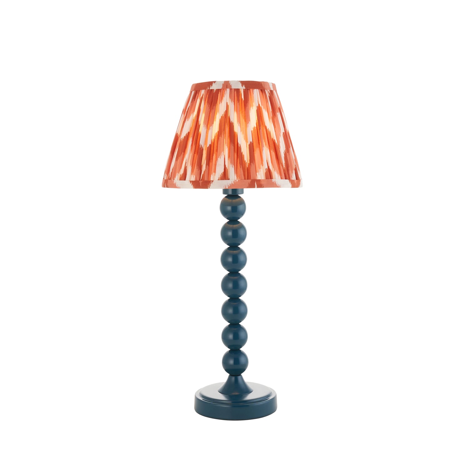 Gloss Blue Higgledy & Zigzag 20cm Apricot orange shade - Comet Lighting