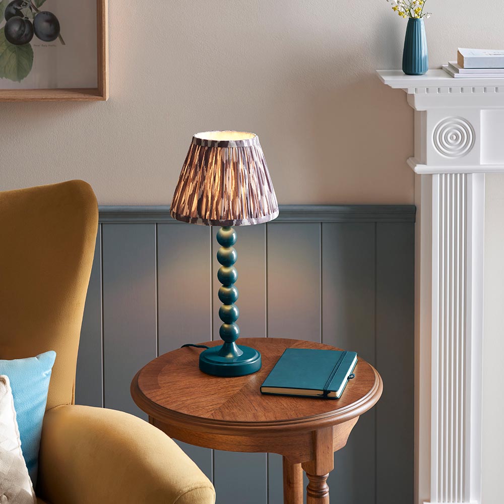 Gloss Blue Higgledy & Ikat 20cm Pearl grey shade - Comet Lighting
