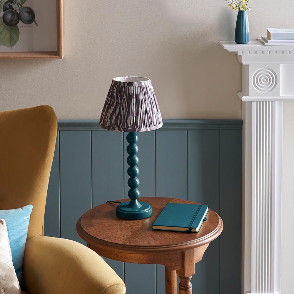 Gloss Blue Higgledy & Ikat 20cm Pearl grey shade - Comet Lighting
