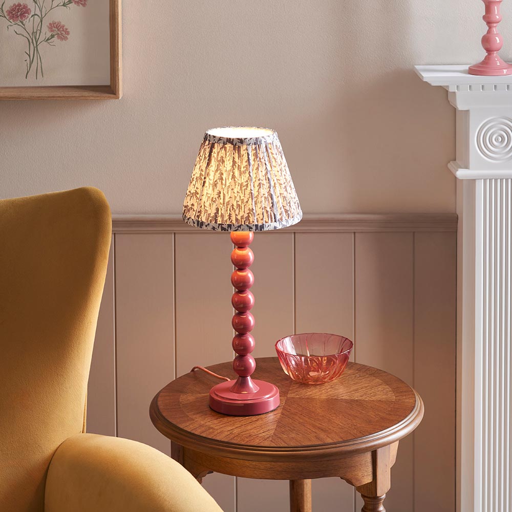 Gloss Pink Higgledy & Leaf 20cm Pearl grey shade - Comet Lighting