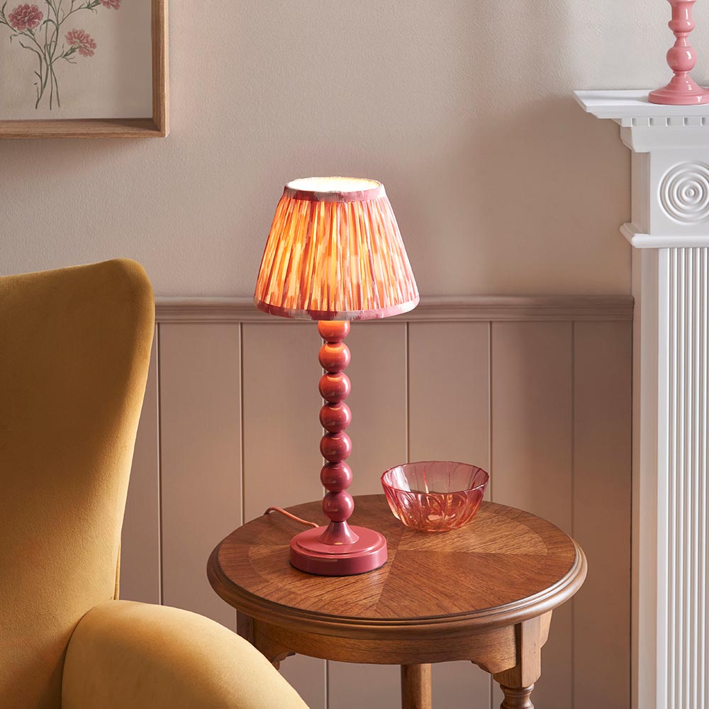 Gloss Pink Higgledy & Ikat 20cm Coral pink shade - Comet Lighting