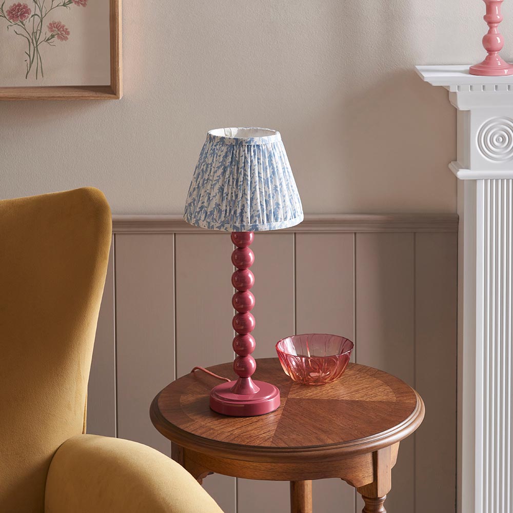 Gloss Pink Higgledy & Leaf 20cm Shell bay blue shade - Comet Lighting