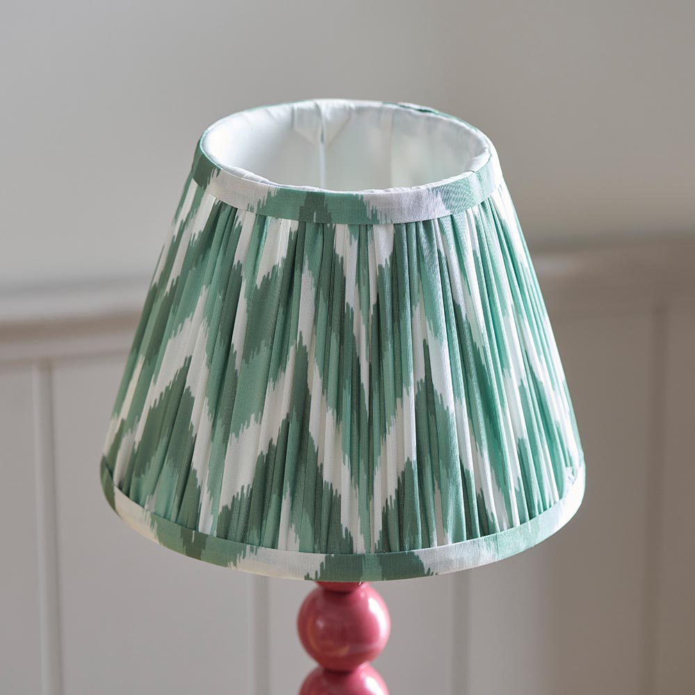 Gloss Pink Higgledy & Zigzag 20cm Cotswold green shade - Comet Lighting
