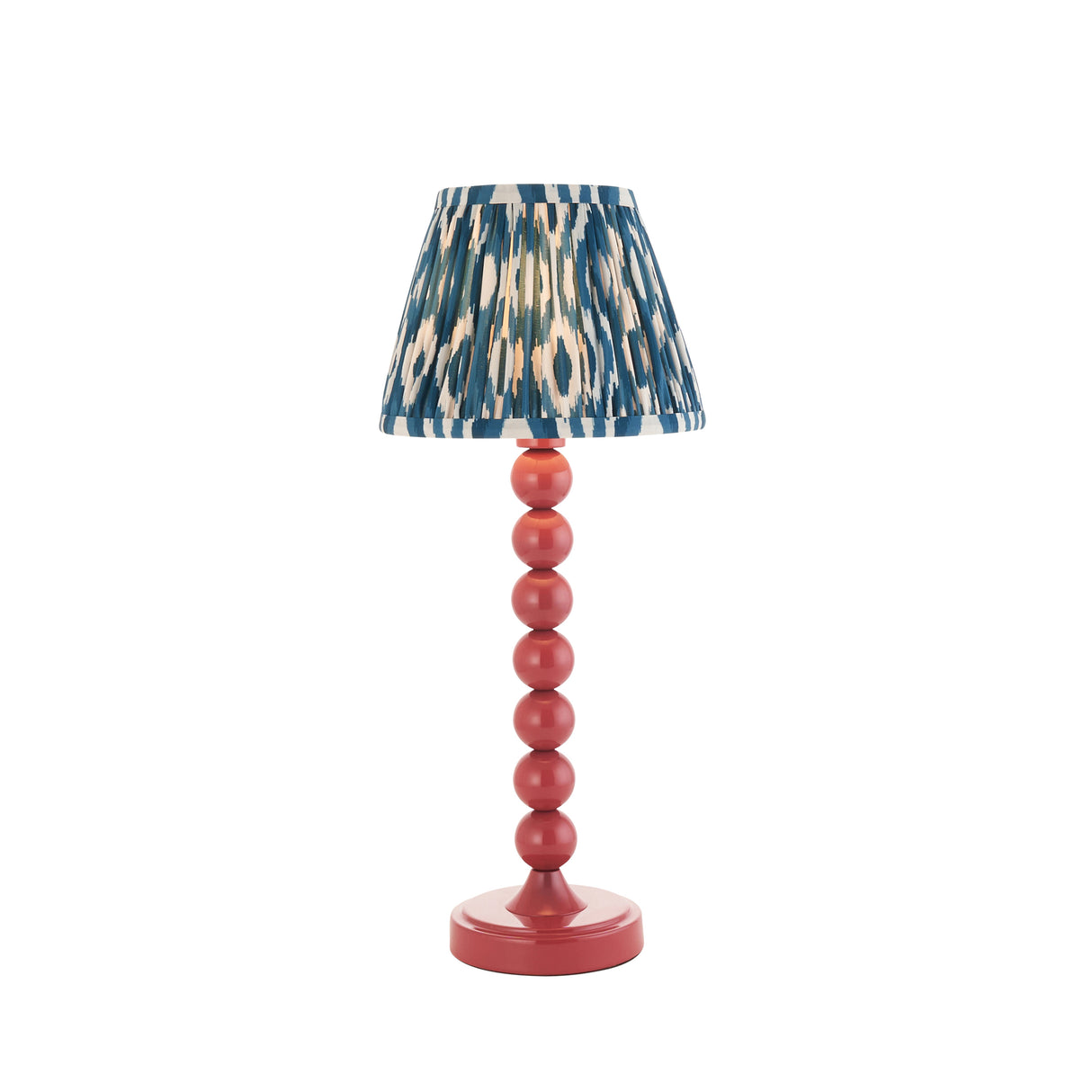 Gloss Pink Higgledy & Ikat 20cm Marlin blue shade - Comet Lighting