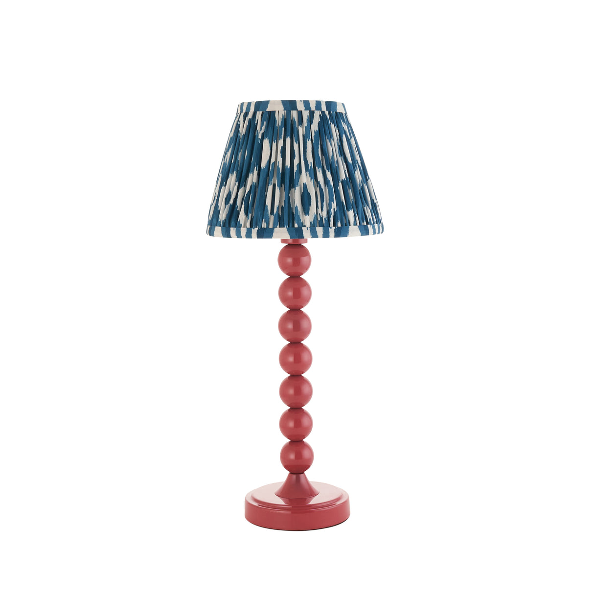 Gloss Pink Higgledy & Ikat 20cm Marlin blue shade - Comet Lighting