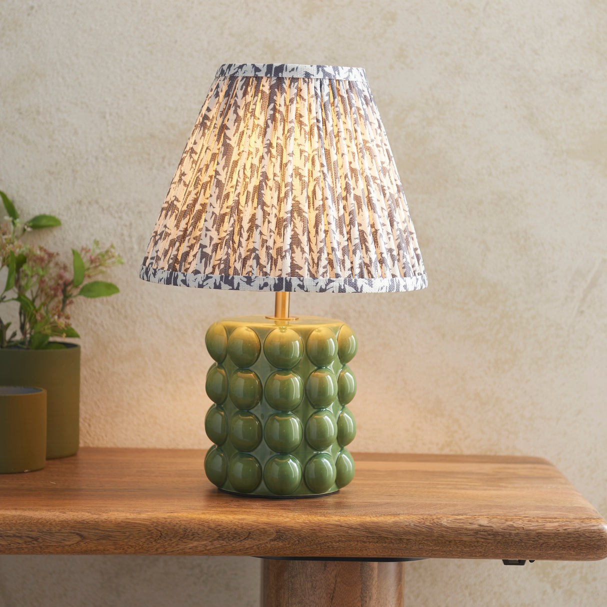 Bobble & Leaf 25cm Pearl grey shade - Comet Lighting