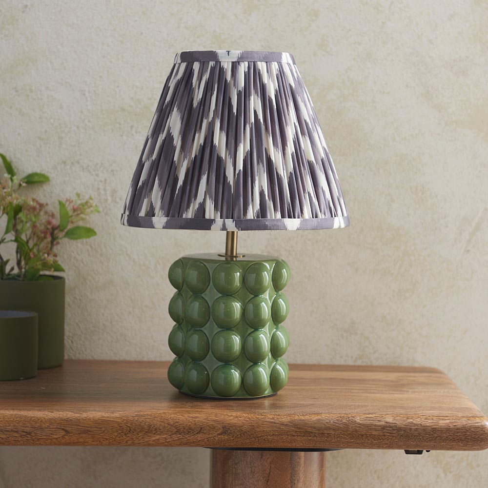 Bobble & Zigzag 25cm Pearl grey shade - Comet Lighting