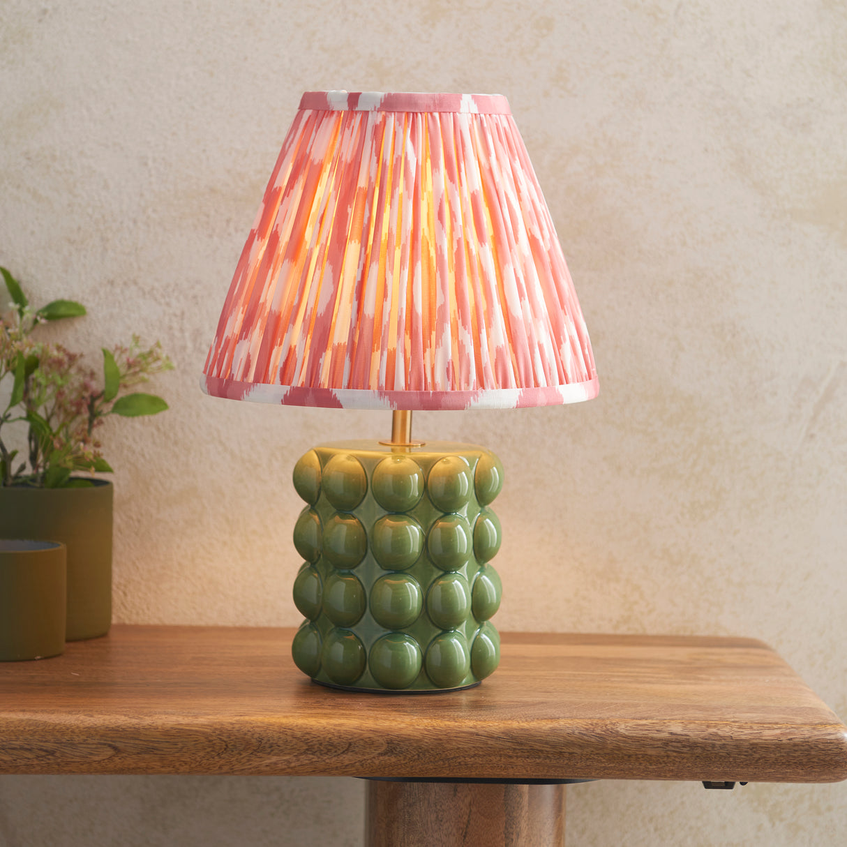 Bobble & Ikat 25cm Coral pink shade - Comet Lighting