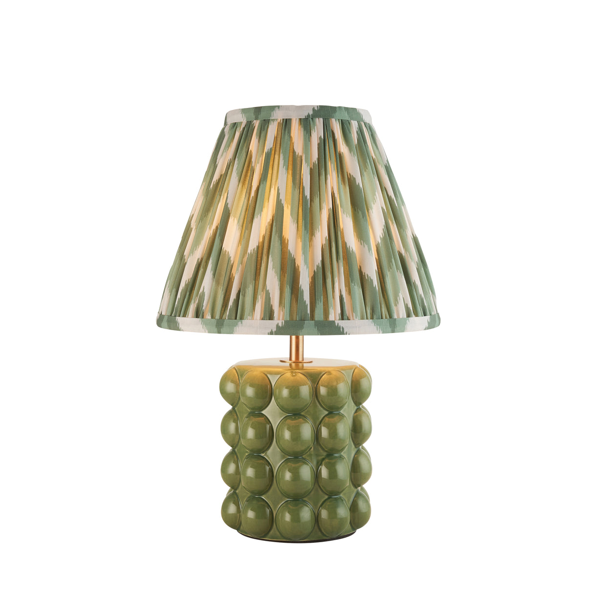 Bobble & Zigzag 25cm Cotswold green shade - Comet Lighting