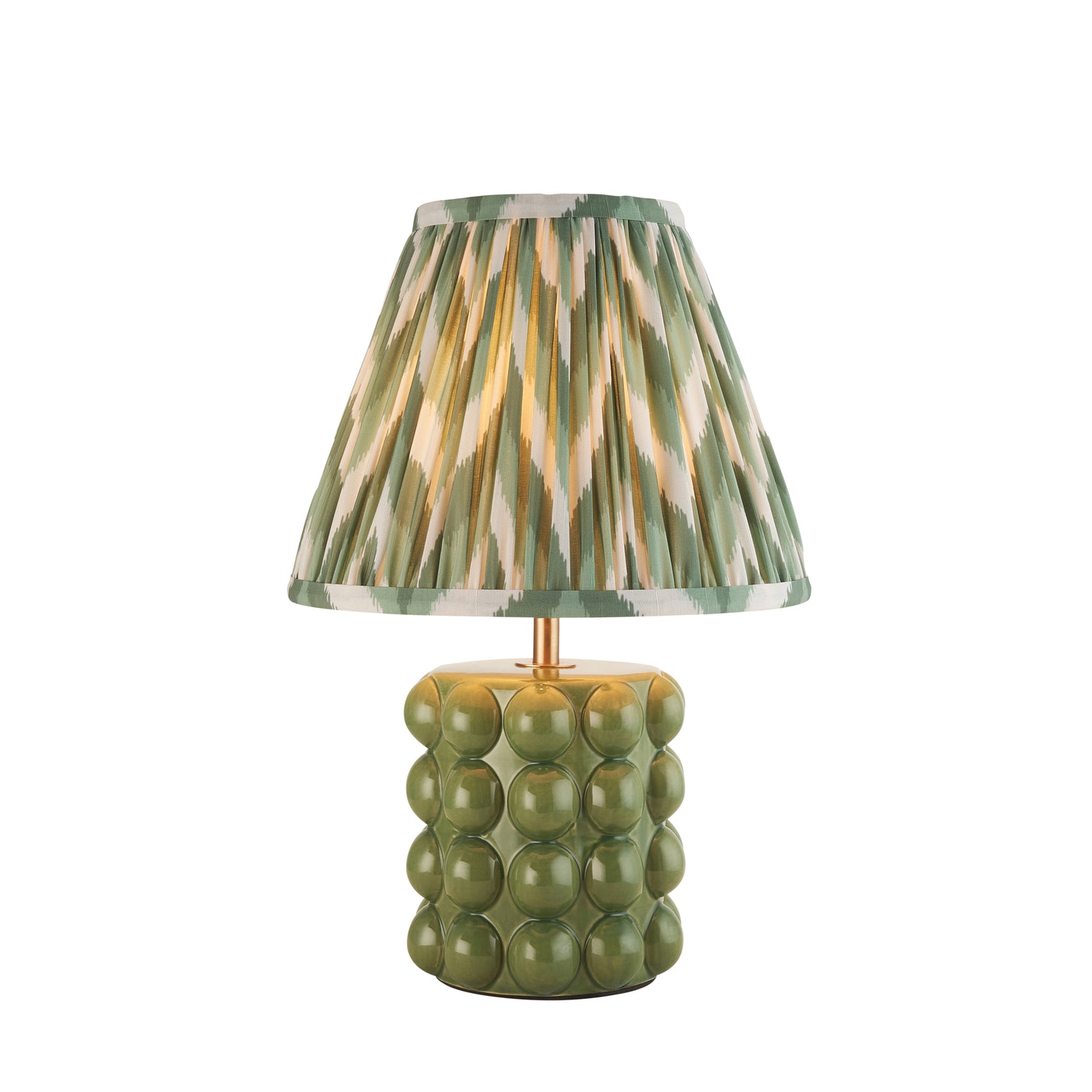 Bobble & Zigzag 25cm Cotswold green shade - Comet Lighting