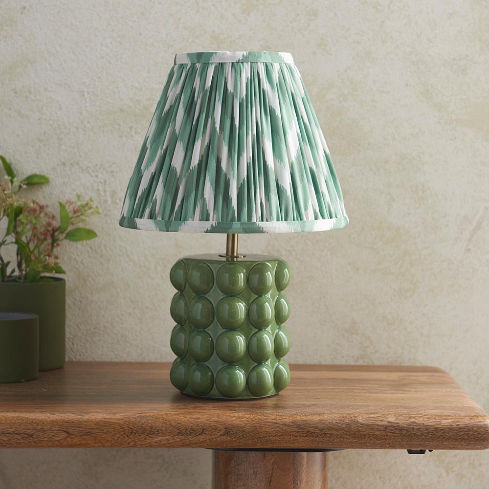 Bobble & Zigzag 25cm Cotswold green shade - Comet Lighting