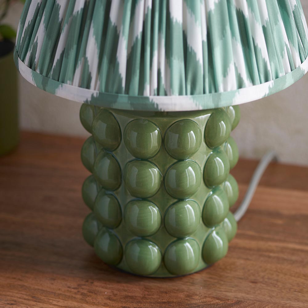 Bobble & Zigzag 25cm Cotswold green shade - Comet Lighting