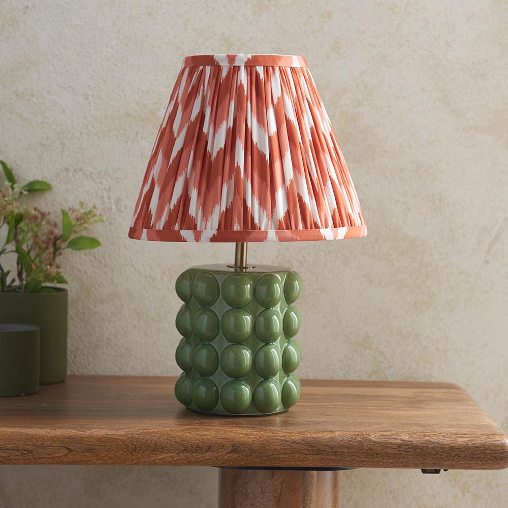 Bobble & Zigzag 25cm Apricot orange shade - Comet Lighting