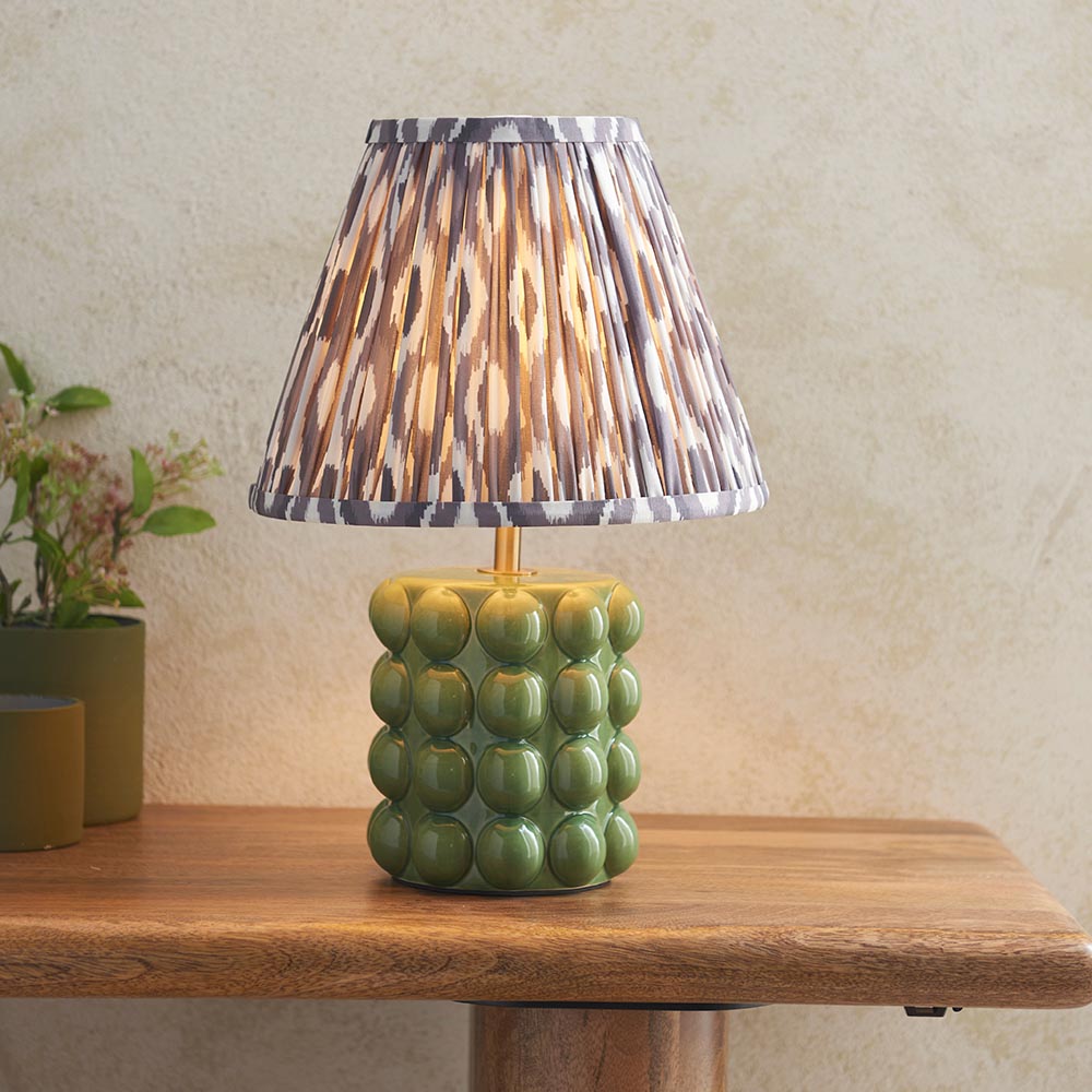 Bobble & Ikat 25cm Pearl grey shade - Comet Lighting