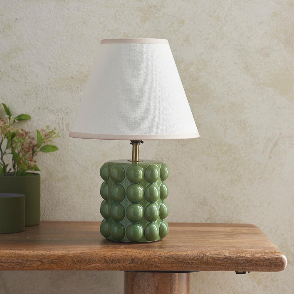 Bobble & Ivy 25cm Vintage white shade - Comet Lighting