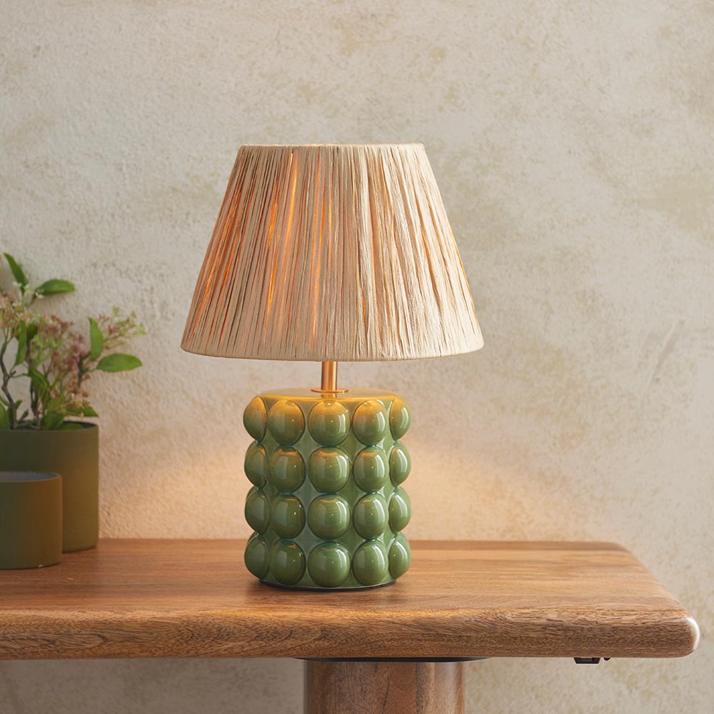 Bobble & Raffia 24cm Natural Raffia Shade - Comet Lighting