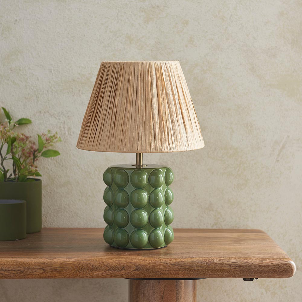 Bobble & Raffia 24cm Natural Raffia Shade - Comet Lighting