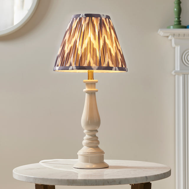 Myrtle & Zigzag 25cm Pearl grey shade - Comet Lighting