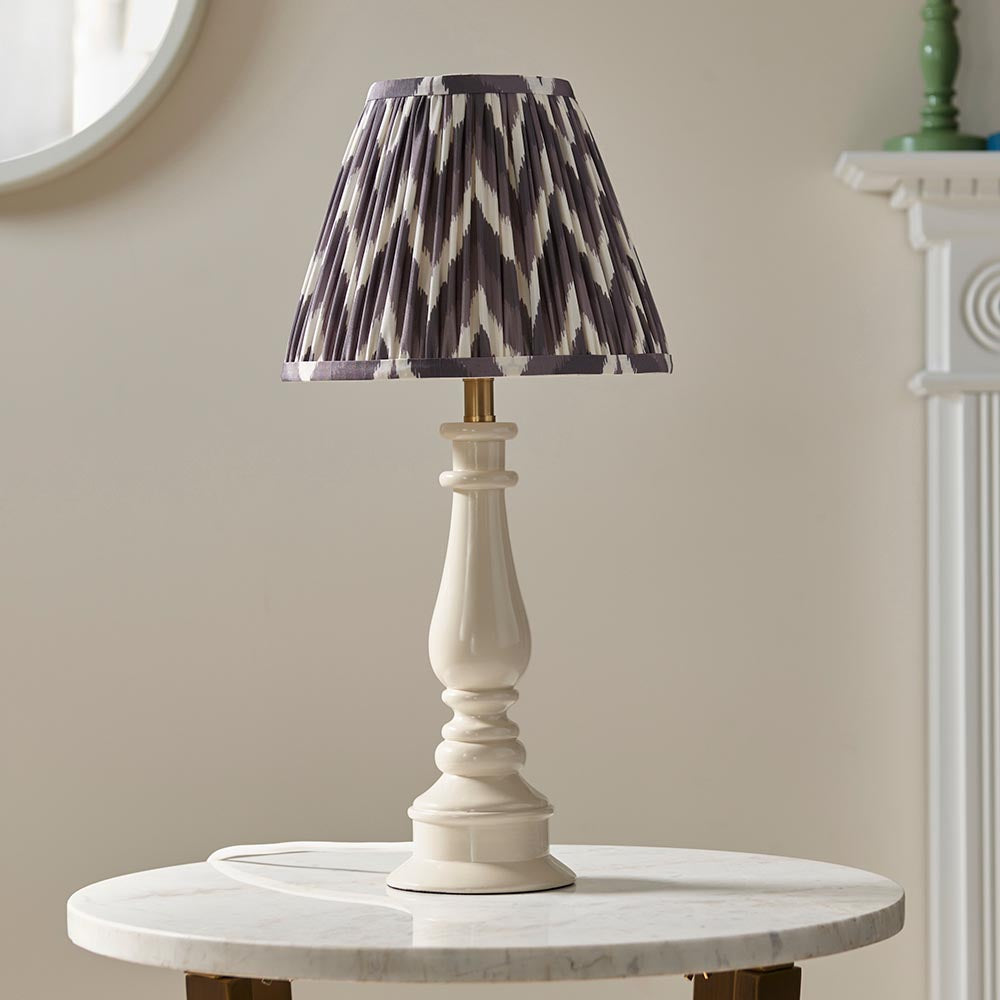 Myrtle & Zigzag 25cm Pearl grey shade - Comet Lighting