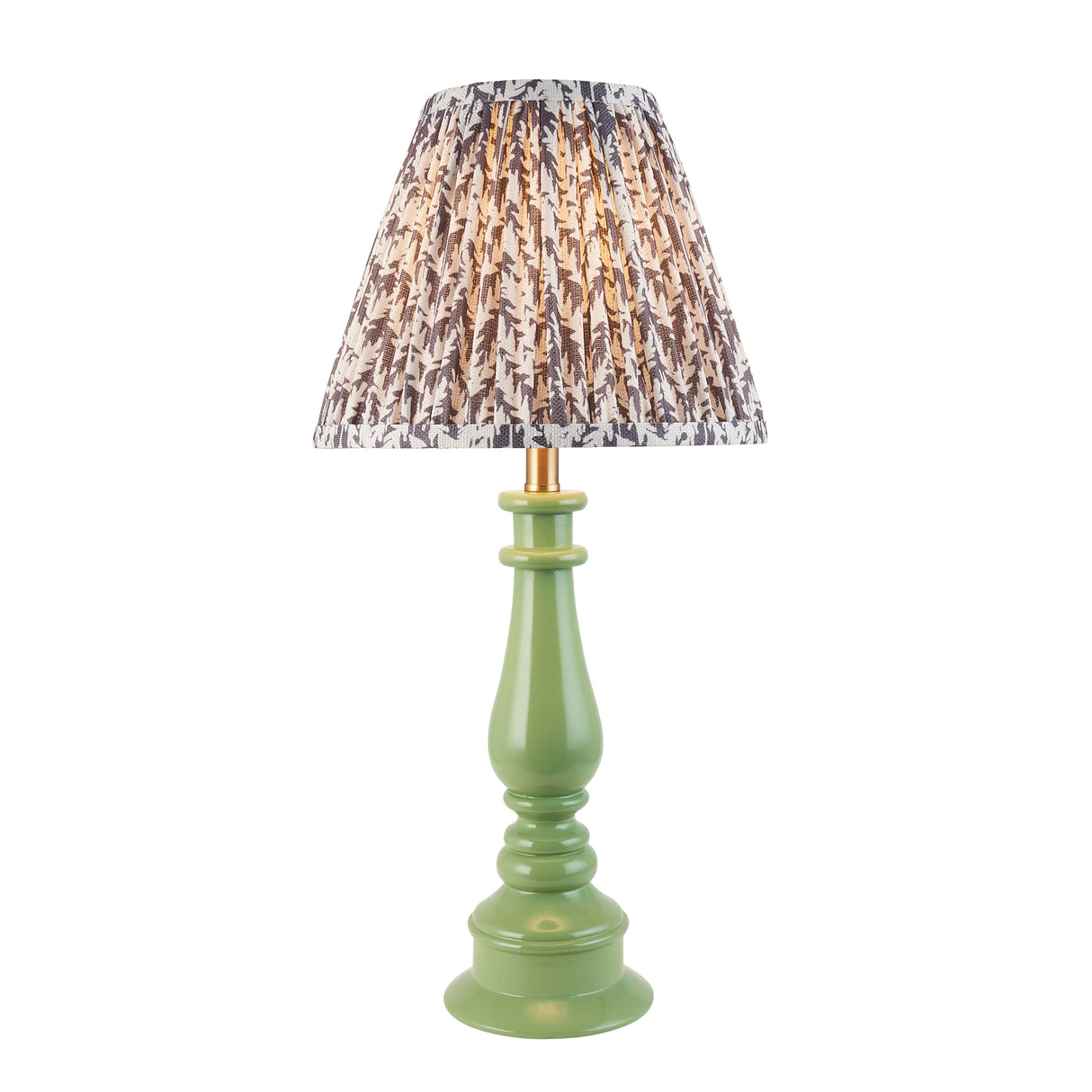Gloss Green Myrtle & Leaf 25cm Pearl grey shade - Comet Lighting