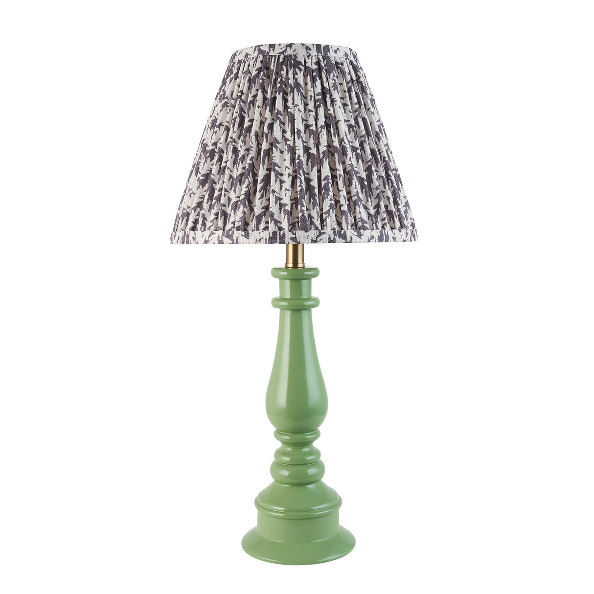 Gloss Green Myrtle & Leaf 25cm Pearl grey shade - Comet Lighting