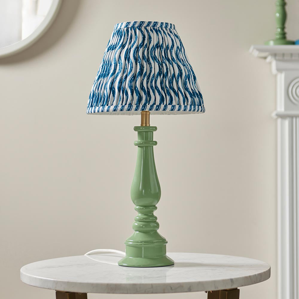 Gloss Green Myrtle & Ripple 25cm Marlin blue shade - Comet Lighting
